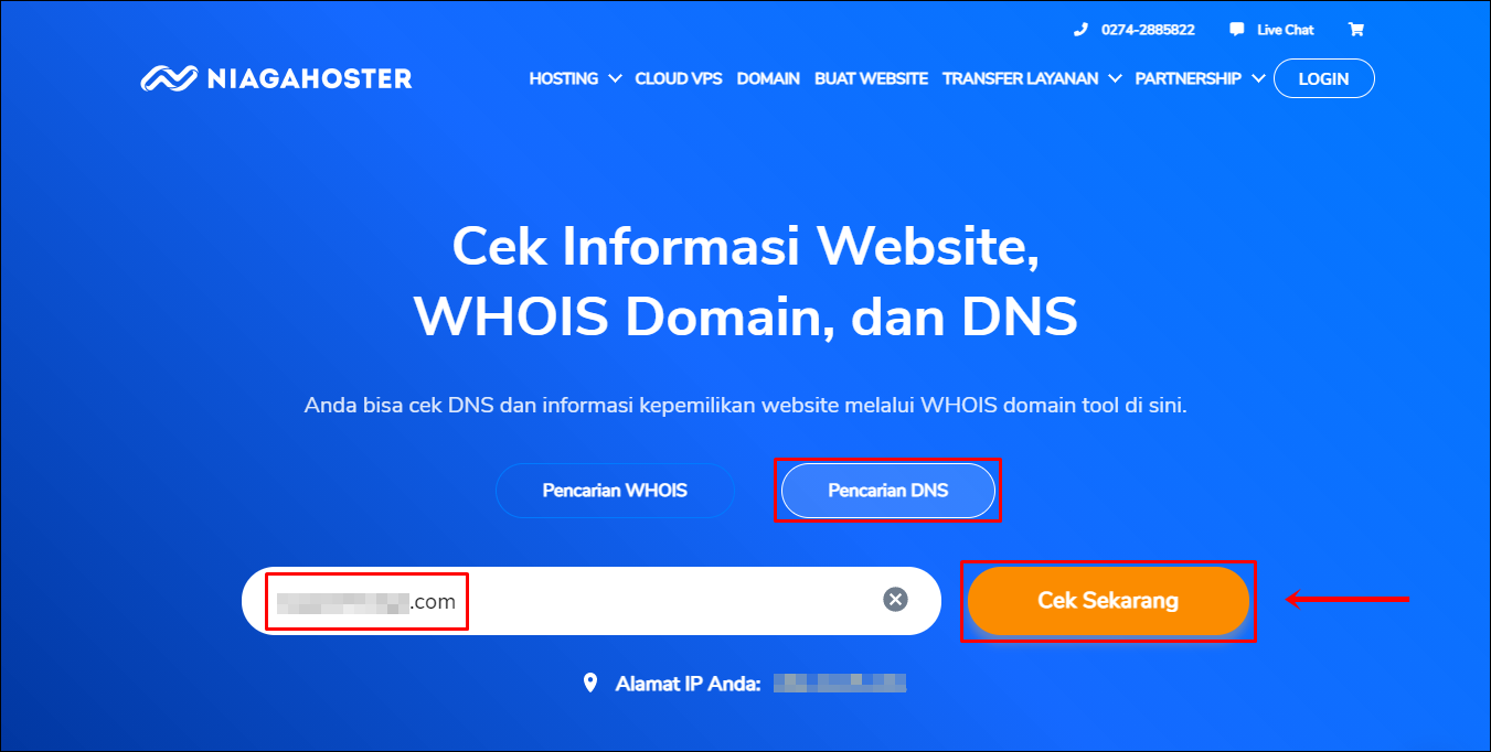 1 Akses WHOIS Niagahoster Pencarian DNS (Edit)