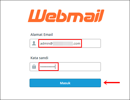 2 Halaman login webmail Masukkan email dan password (Edit)