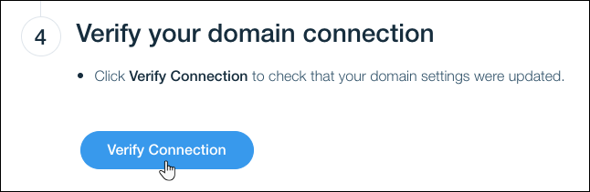 Verify domain connection (Edit)